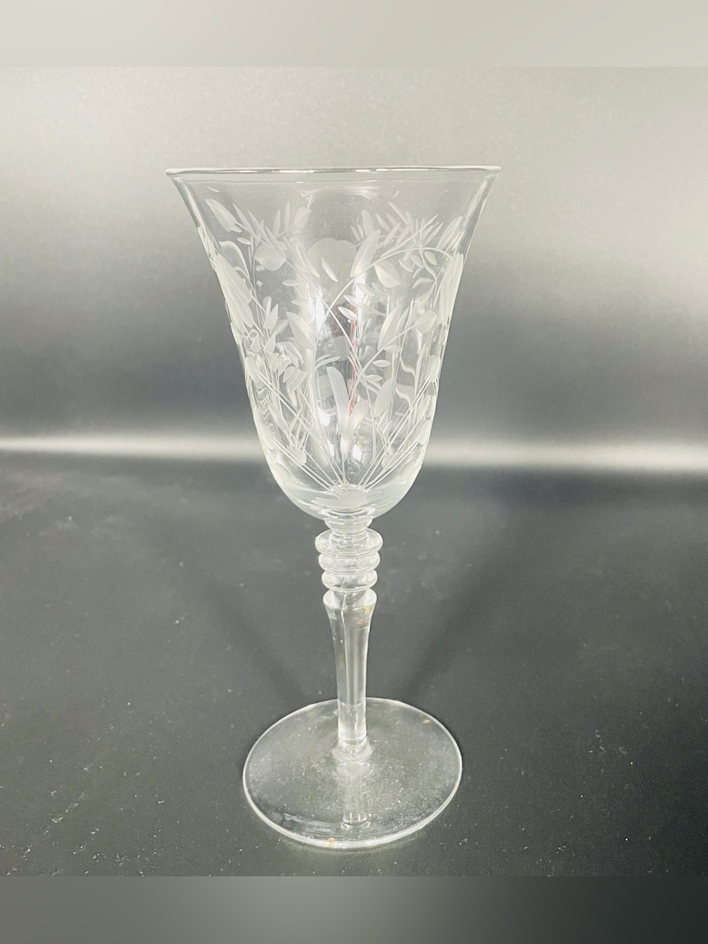 Vintage Etched Floral Glasses Set of 3 Elegant Stemware